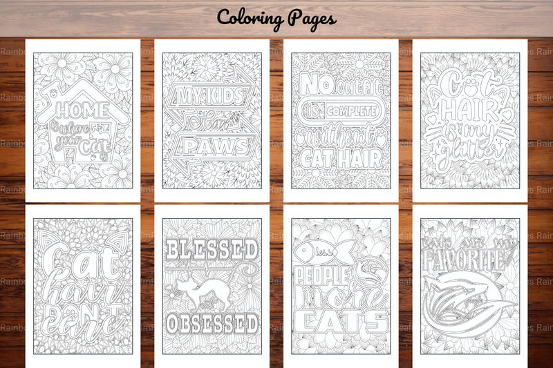 Cats Quotes Coloring Book - CraftNest - Digital Crafting and Art