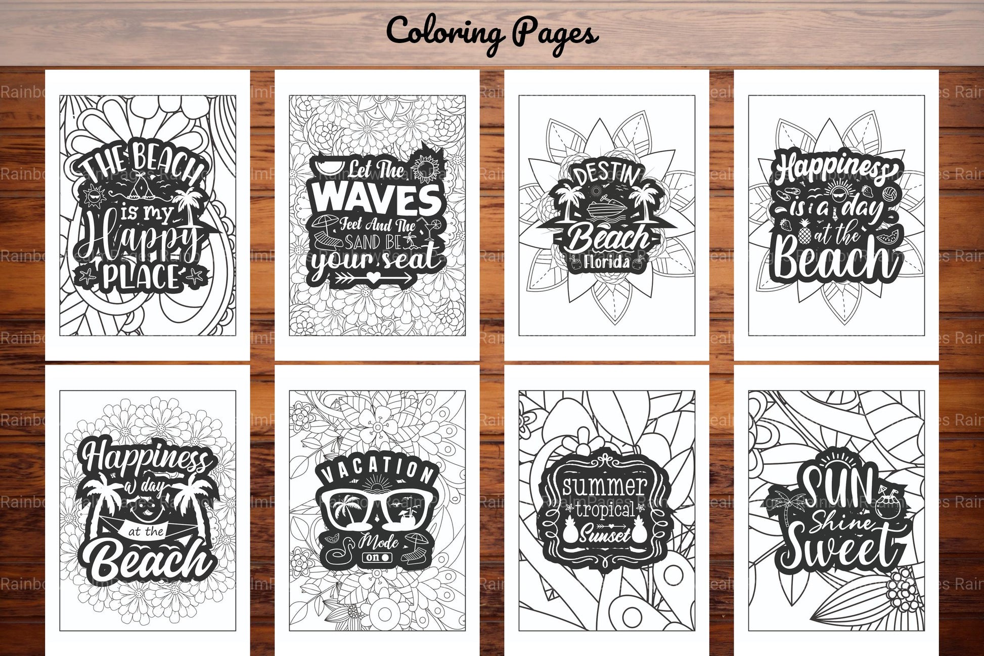 Summer Quotes Coloring Book - CraftNest - Digital Crafting and Art