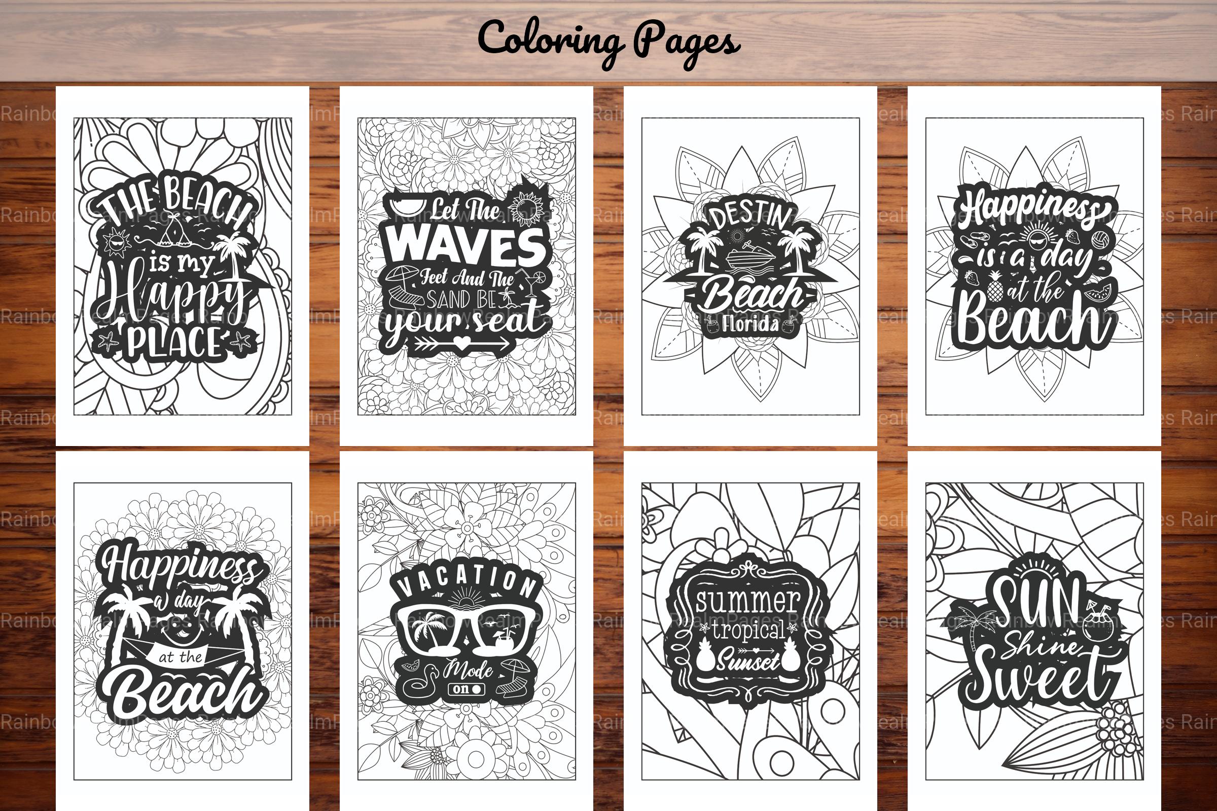 Summer Quotes Coloring Book - CraftNest - Digital Crafting and Art