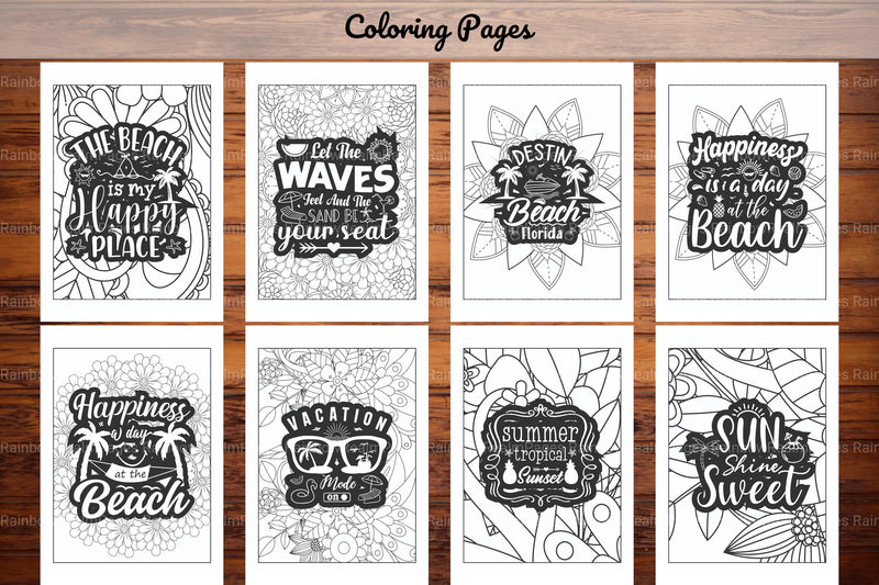 Summer Quotes Coloring Book - CraftNest - Digital Crafting and Art