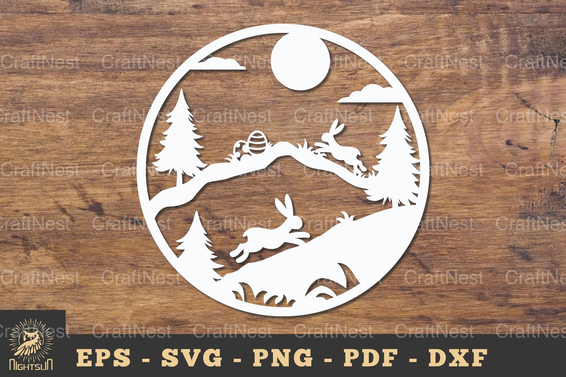 Rabbit Hunts Egg in Forest Papercut SVG Bundle - CraftNest - Digital Crafting and Art