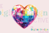 Rainbow Disco Valentine Heart Clipart Bundle