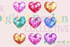 Rainbow Disco Valentine Heart Clipart Bundle