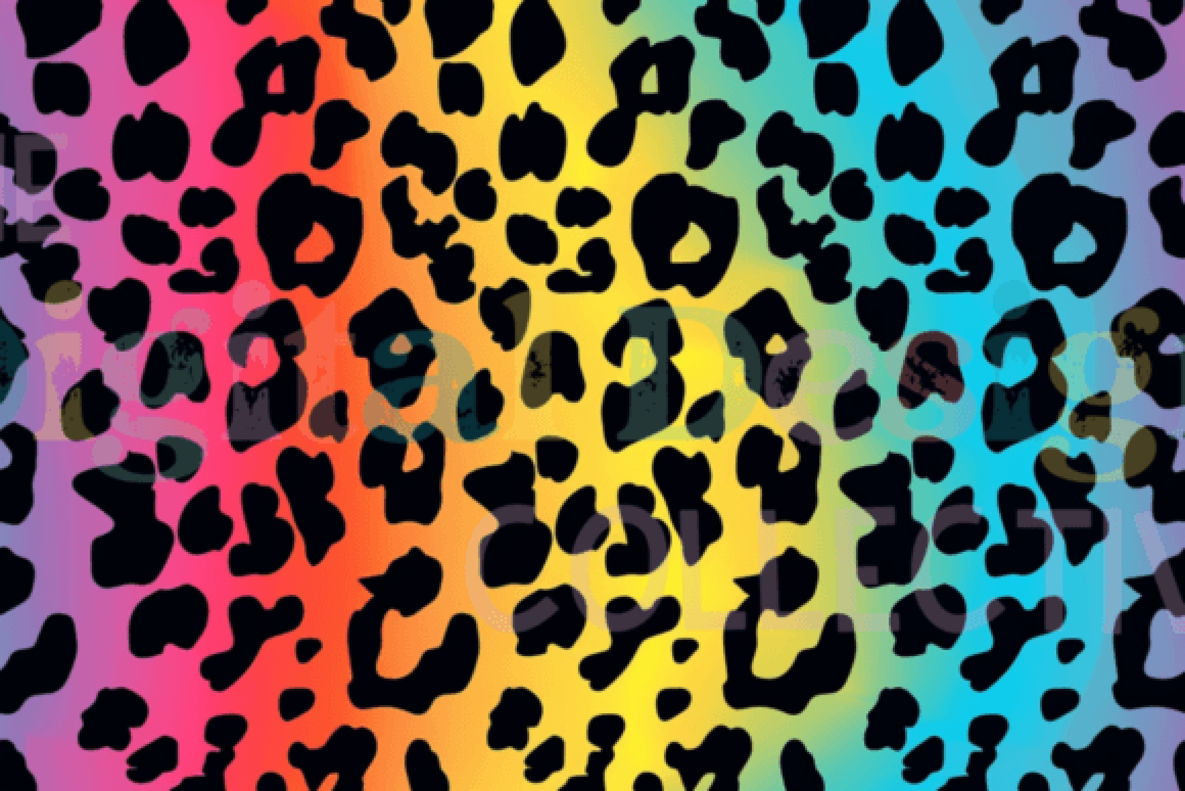 Vibrant Rainbow Leopard Print Seamless Digital Paper