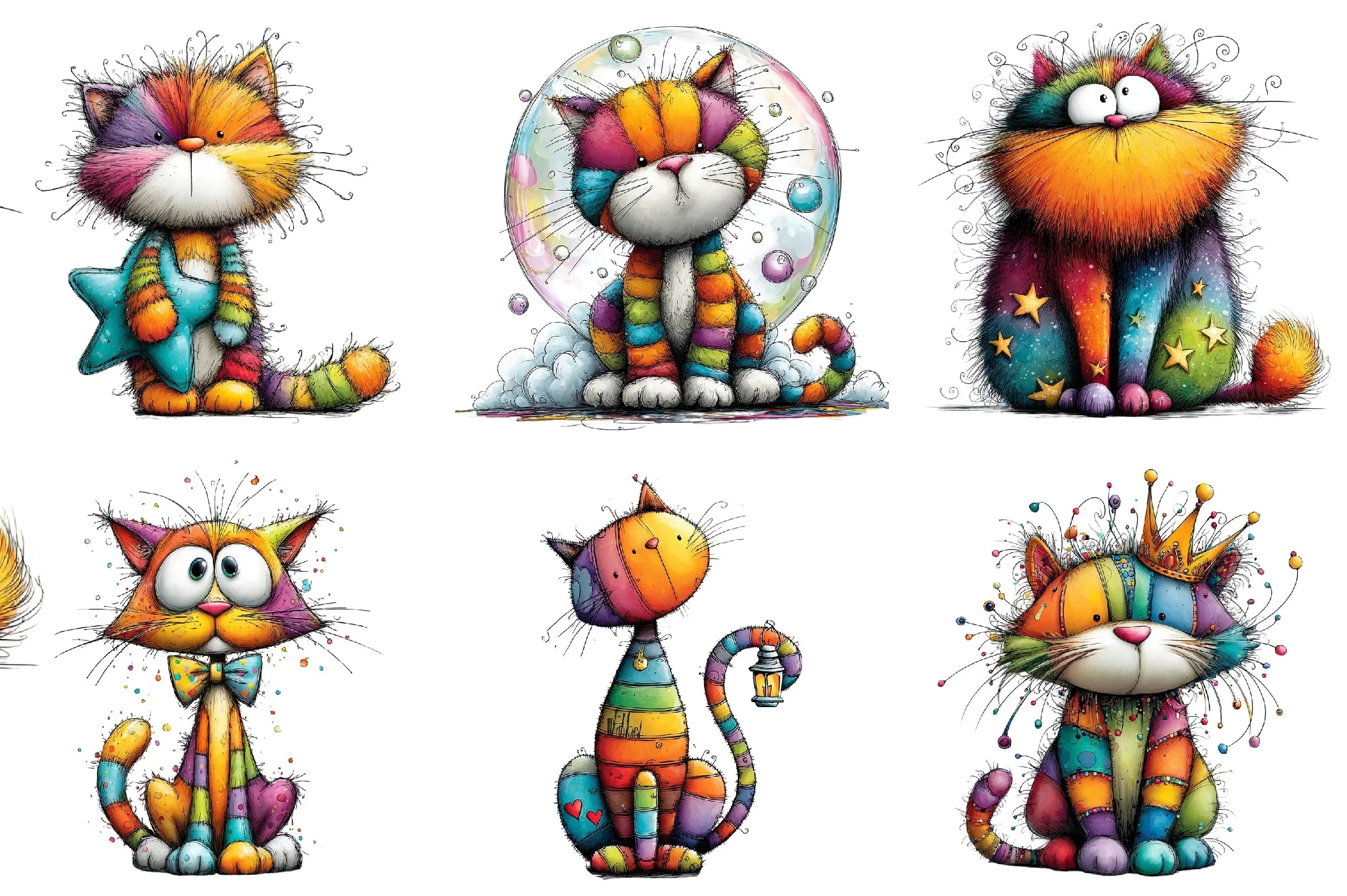 Rainbow Cat Clipart Bundle - CraftNest - Digital Crafting and Art