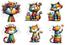 Rainbow Cat Clipart Bundle - CraftNest - Digital Crafting and Art