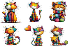 Rainbow Cat Clipart Bundle - CraftNest - Digital Crafting and Art