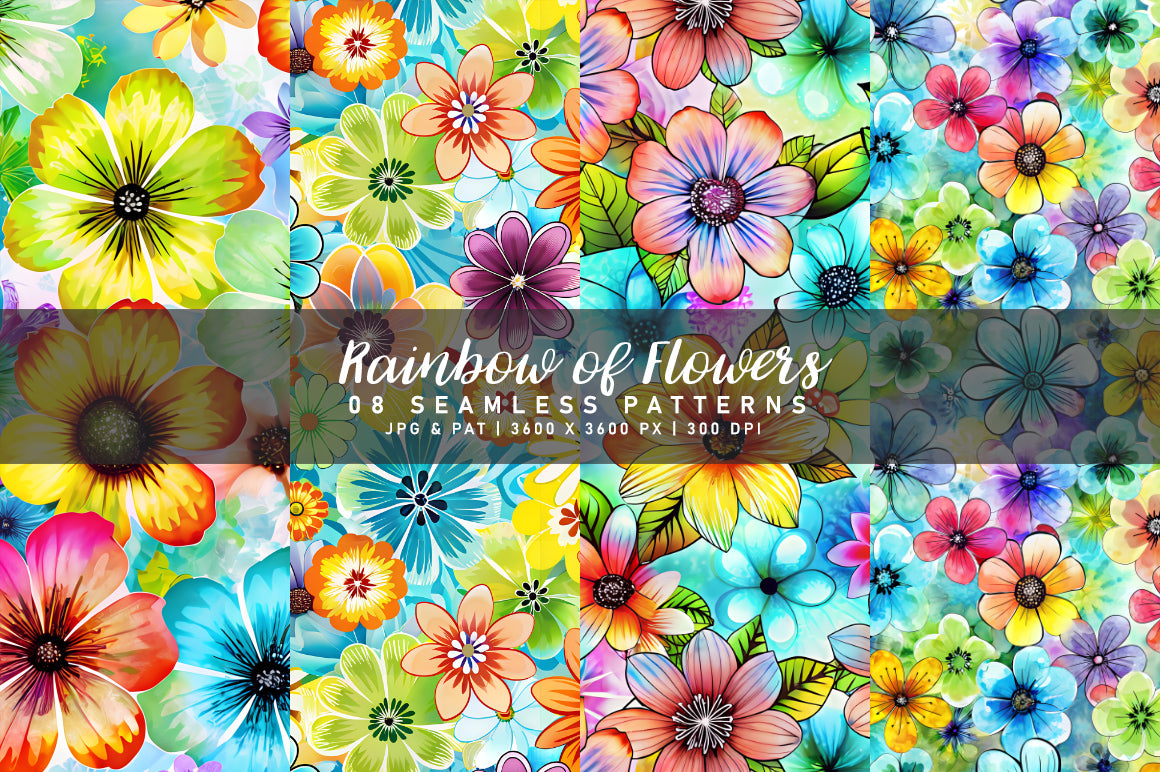 Rainbow Flowers - Floral