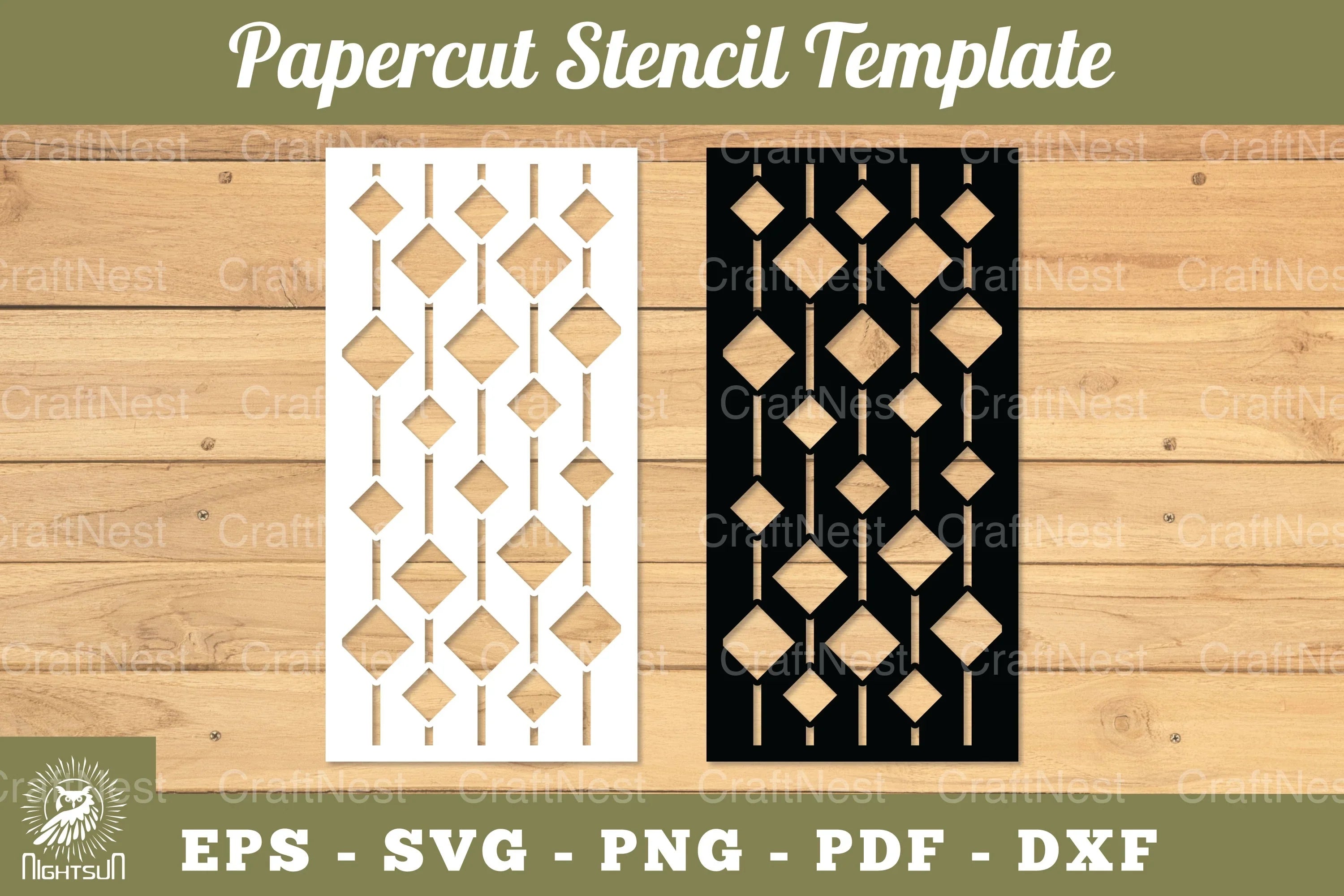 Rectangular Papercut Stencil Clipart Bundle