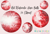 Vibrant Red Disco Balls Party Decor Clipart Bundle