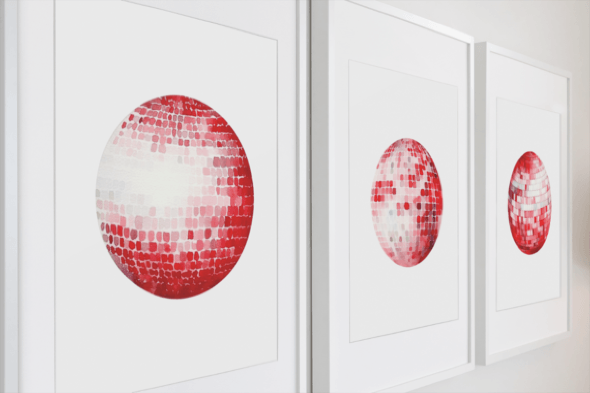 Vibrant Red Disco Balls Party Decor Clipart Bundle