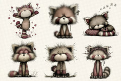 Red Panda Emotion Clipart Bundle - CraftNest - Digital Crafting and Art