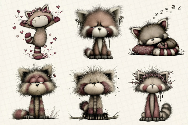 Red Panda Emotion Clipart Bundle - CraftNest - Digital Crafting and Art