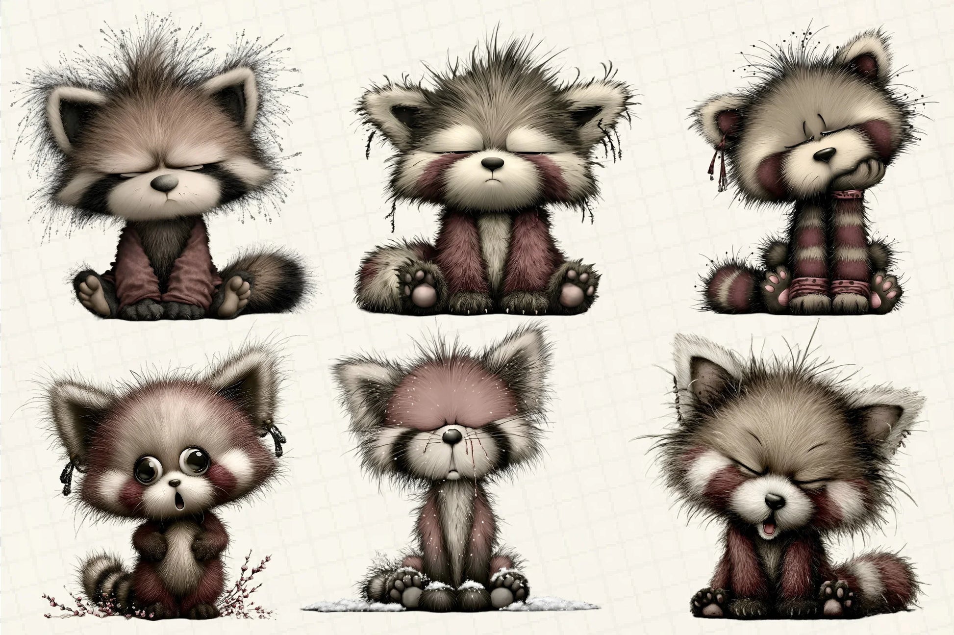 Red Panda Emotion Clipart Bundle - CraftNest - Digital Crafting and Art