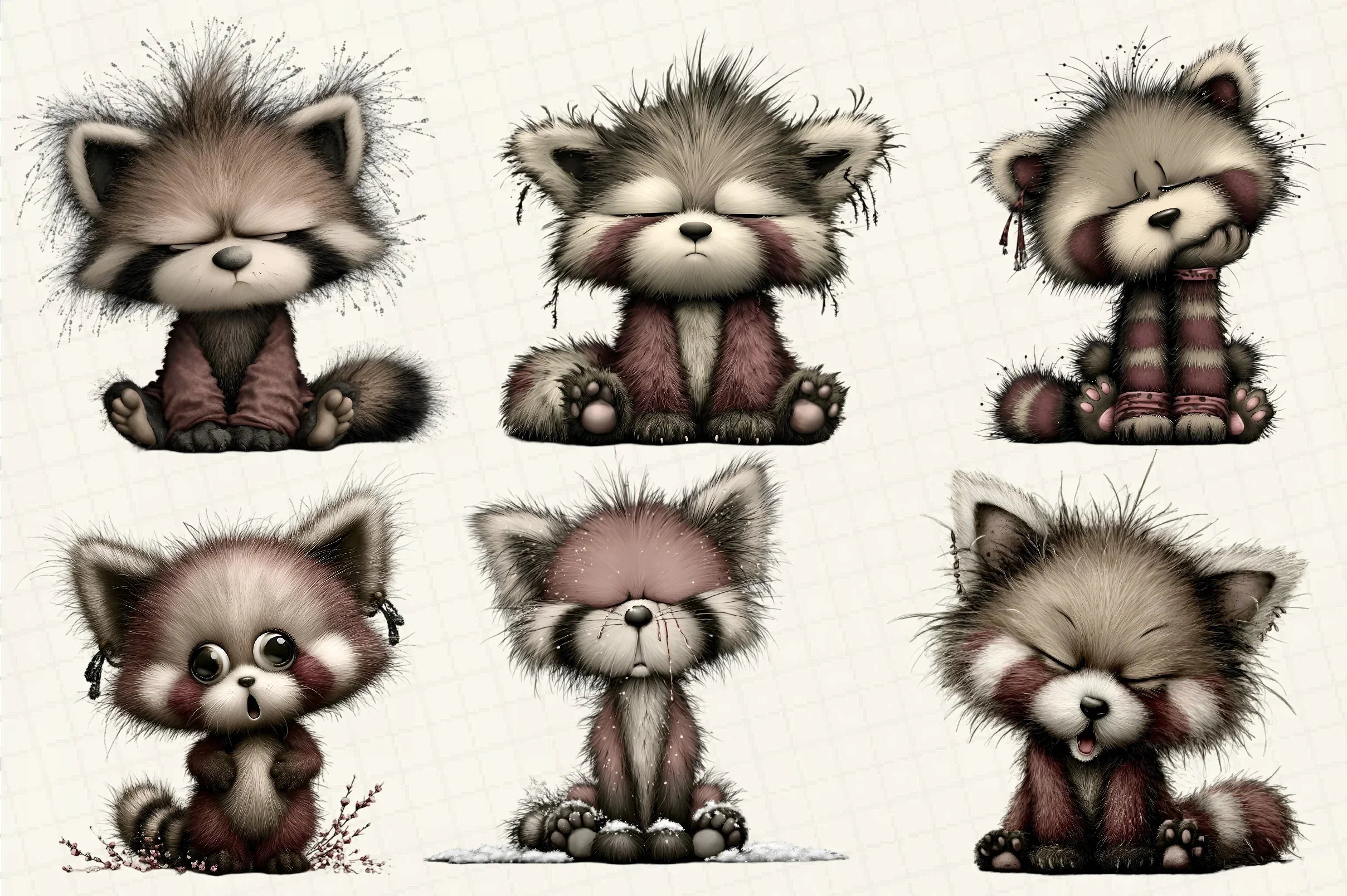 Red Panda Emotion Clipart Bundle - CraftNest - Digital Crafting and Art