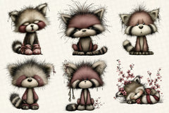 Red Panda Emotion Clipart Bundle - CraftNest - Digital Crafting and Art