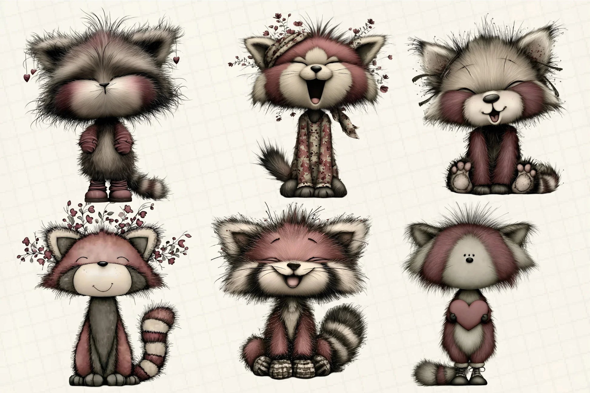 Red Panda Emotion Clipart Bundle - CraftNest - Digital Crafting and Art