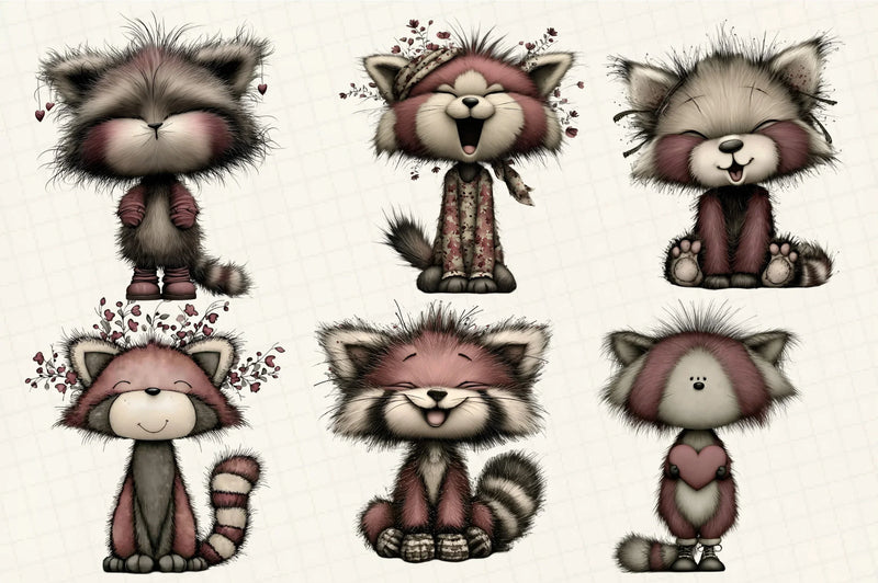 Red Panda Emotion Clipart Bundle - CraftNest - Digital Crafting and Art
