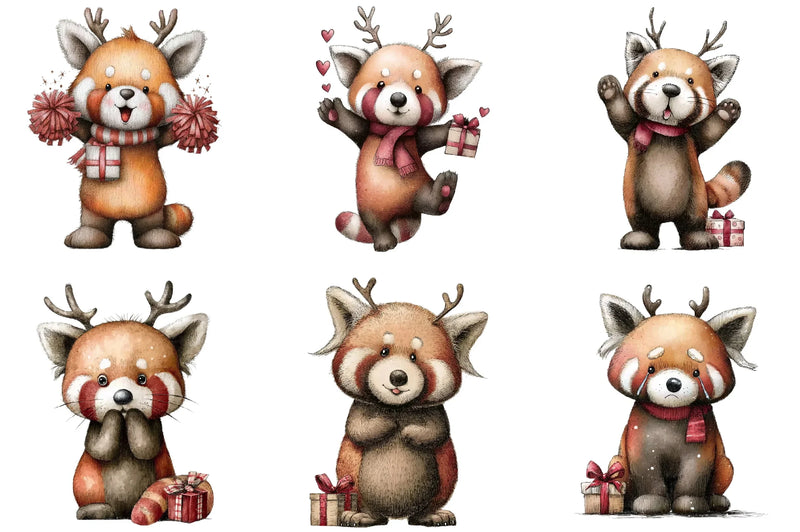 Red Panda Emotion Clipart Bundle - CraftNest - Digital Crafting and Art