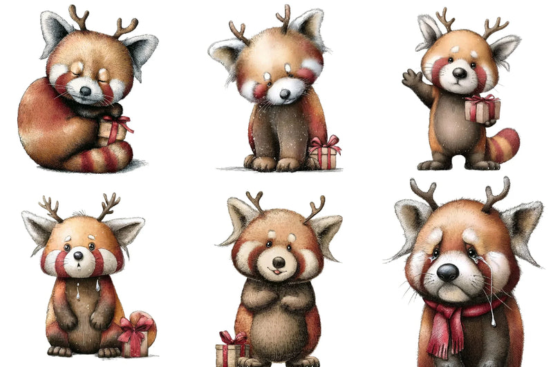 Red Panda Emotion Clipart Bundle - CraftNest - Digital Crafting and Art
