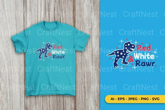 Red White and Rawr Rex Patriotic Dinosaur Clipart Bundle - CraftNest - Digital Crafting and Art
