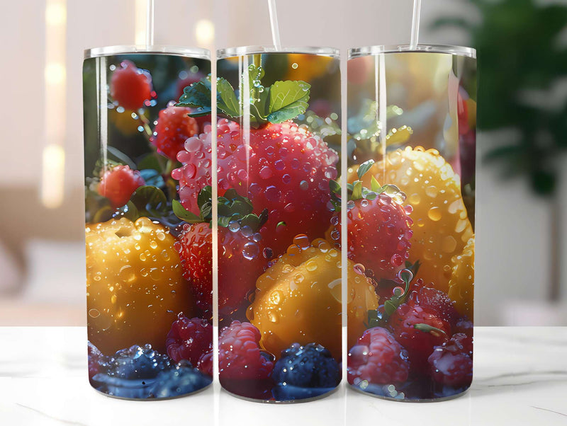 Red Fruit 3 Tumbler Wrap - CraftNest - Digital Crafting and Art