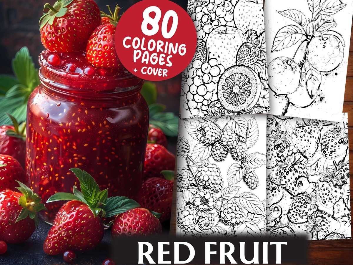 Red Fruit Coloring Books - CraftNest - Digital Crafting and Art