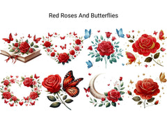 Red Roses and Butterflies - CraftNest - Digital Crafting and Art