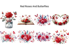 Red Roses and Butterflies - CraftNest - Digital Crafting and Art