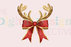 Reindeer Bow Christmas Coquette Clipart Bundle - CraftNest - Digital Crafting and Art