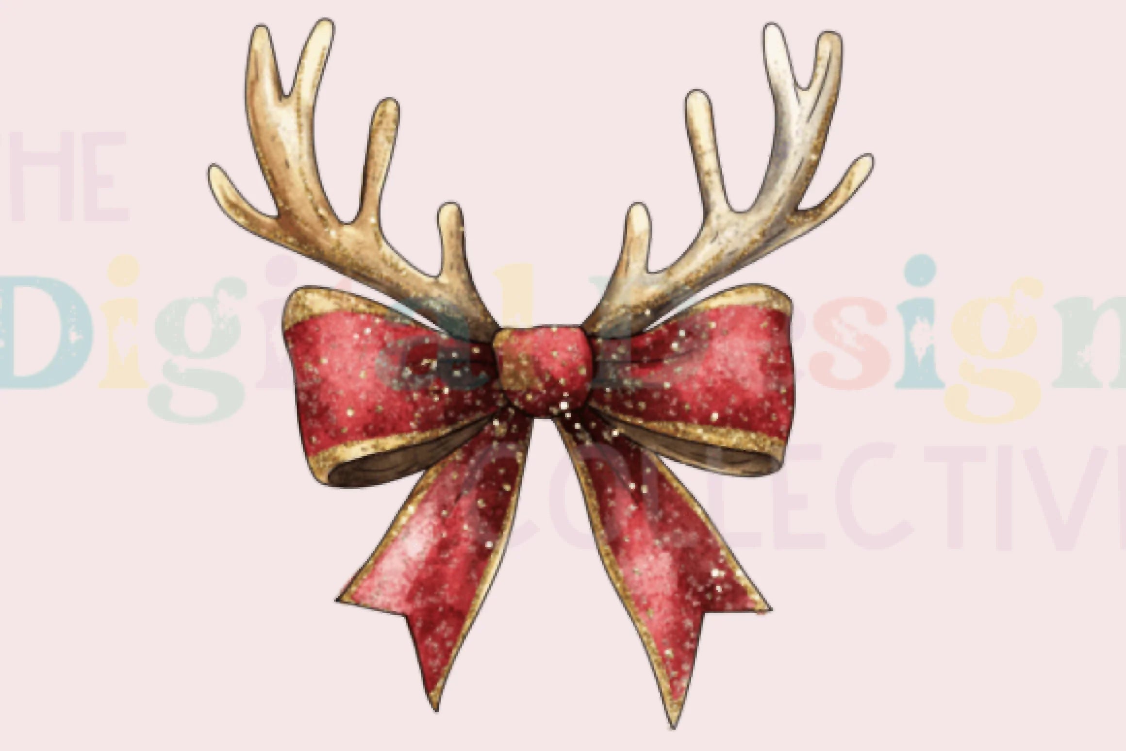 Reindeer Bow Christmas Coquette Clipart Bundle - CraftNest - Digital Crafting and Art