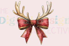 Reindeer Bow Christmas Coquette Clipart Bundle - CraftNest - Digital Crafting and Art