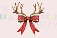 Charming Christmas Reindeer Bow Coquette Clipart Bundle - CraftNest - Digital Crafting and Art