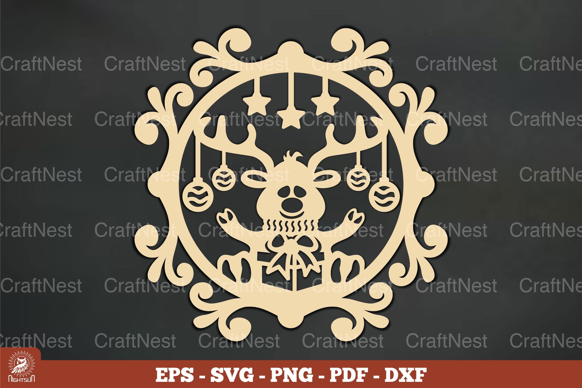 Vintage Reindeer Ornament Clipart Bundle - CraftNest - Digital Crafting and Art