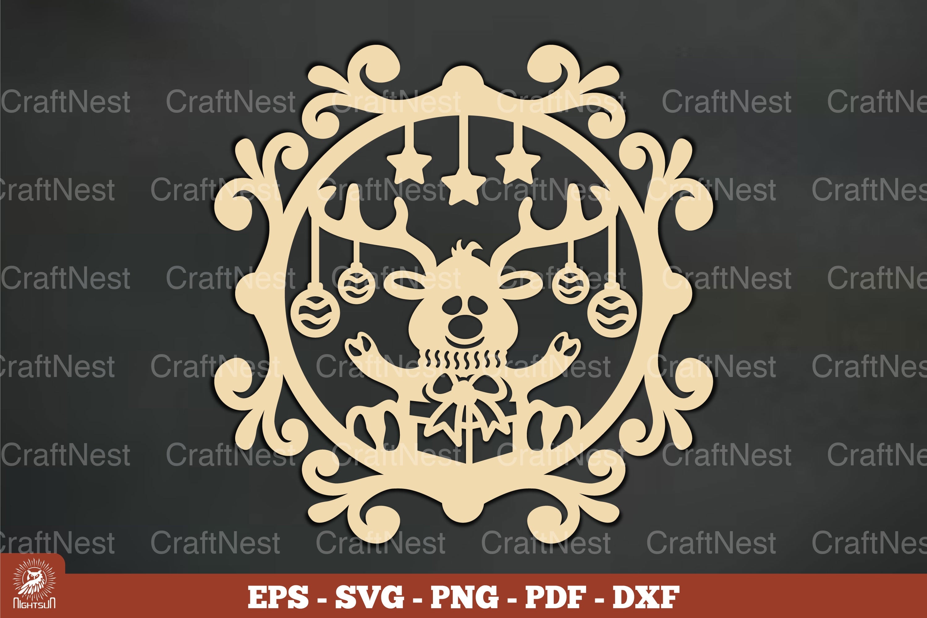 Vintage Reindeer Ornament Clipart Bundle - CraftNest - Digital Crafting and Art