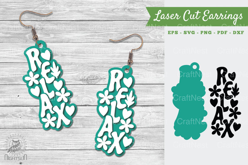 Relax Laser Cut Earrings SVG Bundle - CraftNest - Digital Crafting and Art