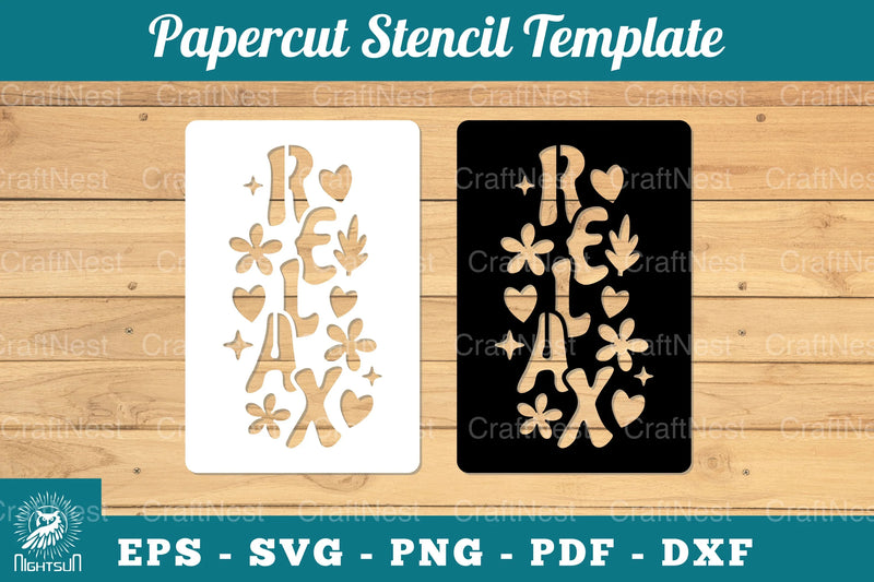 Relax Papercut Stencil Clipart Bundle - CraftNest - Digital Crafting and Art