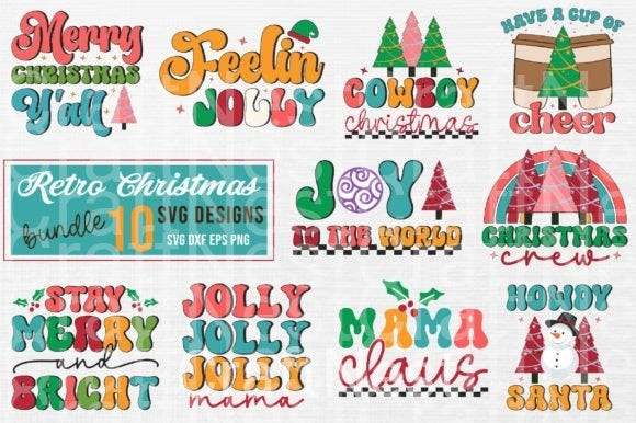 Retro Christmas SVG Bundle 2 - CraftNest - Digital Crafting and Art