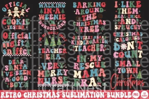 Retro Christmas Clipart Bundle 11 - CraftNest - Digital Crafting and Art