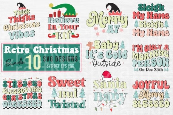 Retro Christmas Bundle 83 - CraftNest - Digital Crafting and Art