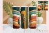 Retro Desert Cactus Western Tumbler Wrap Bundle