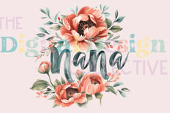 Retro Floral Nana Design - CraftNest - Digital Crafting and Art
