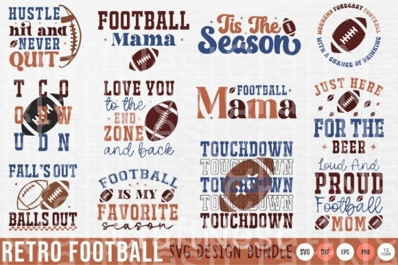 Retro Football Bundle - CraftNest - Digital Crafting and Art