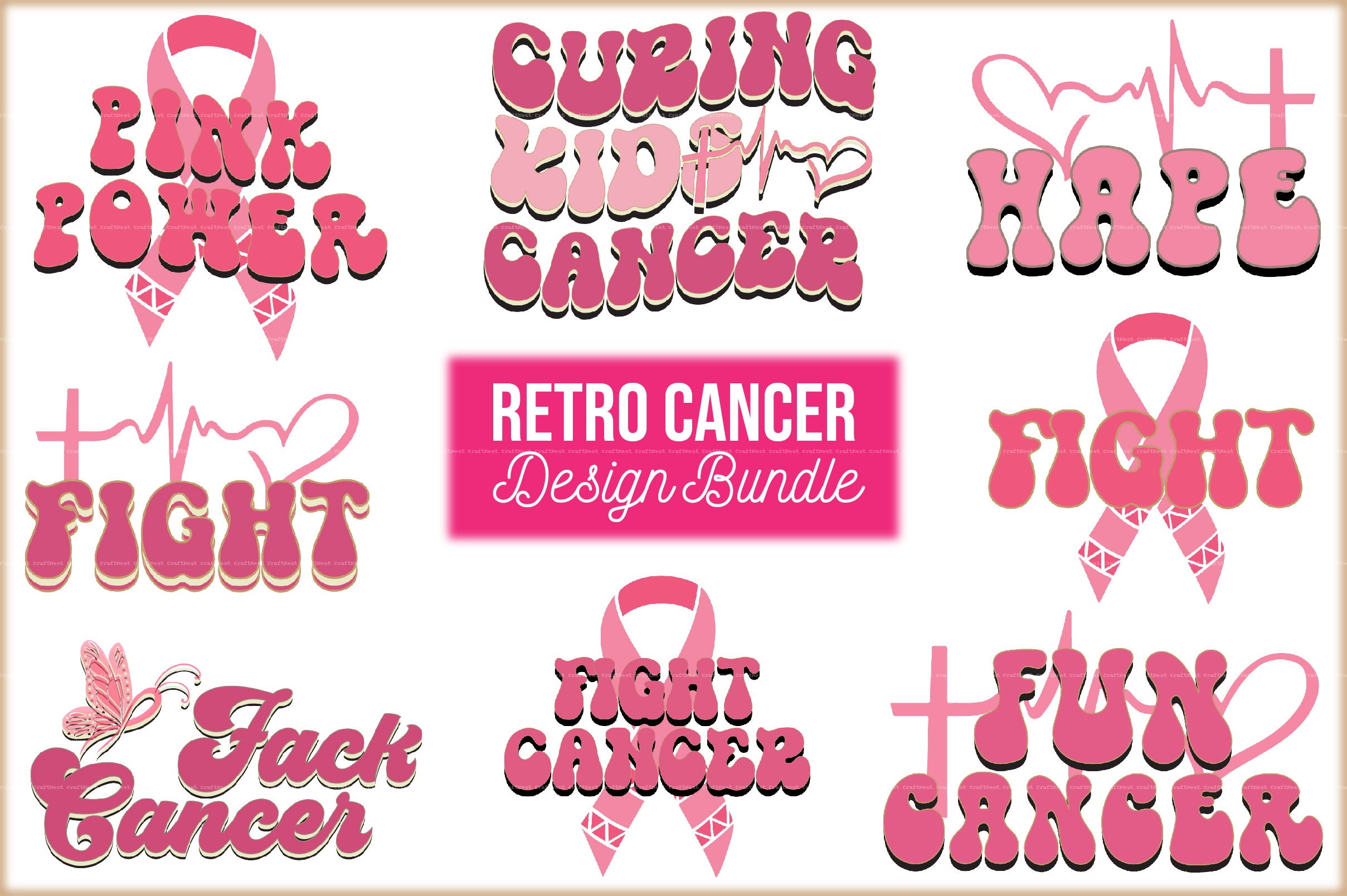 Retro Cancer Design SVG Bundle