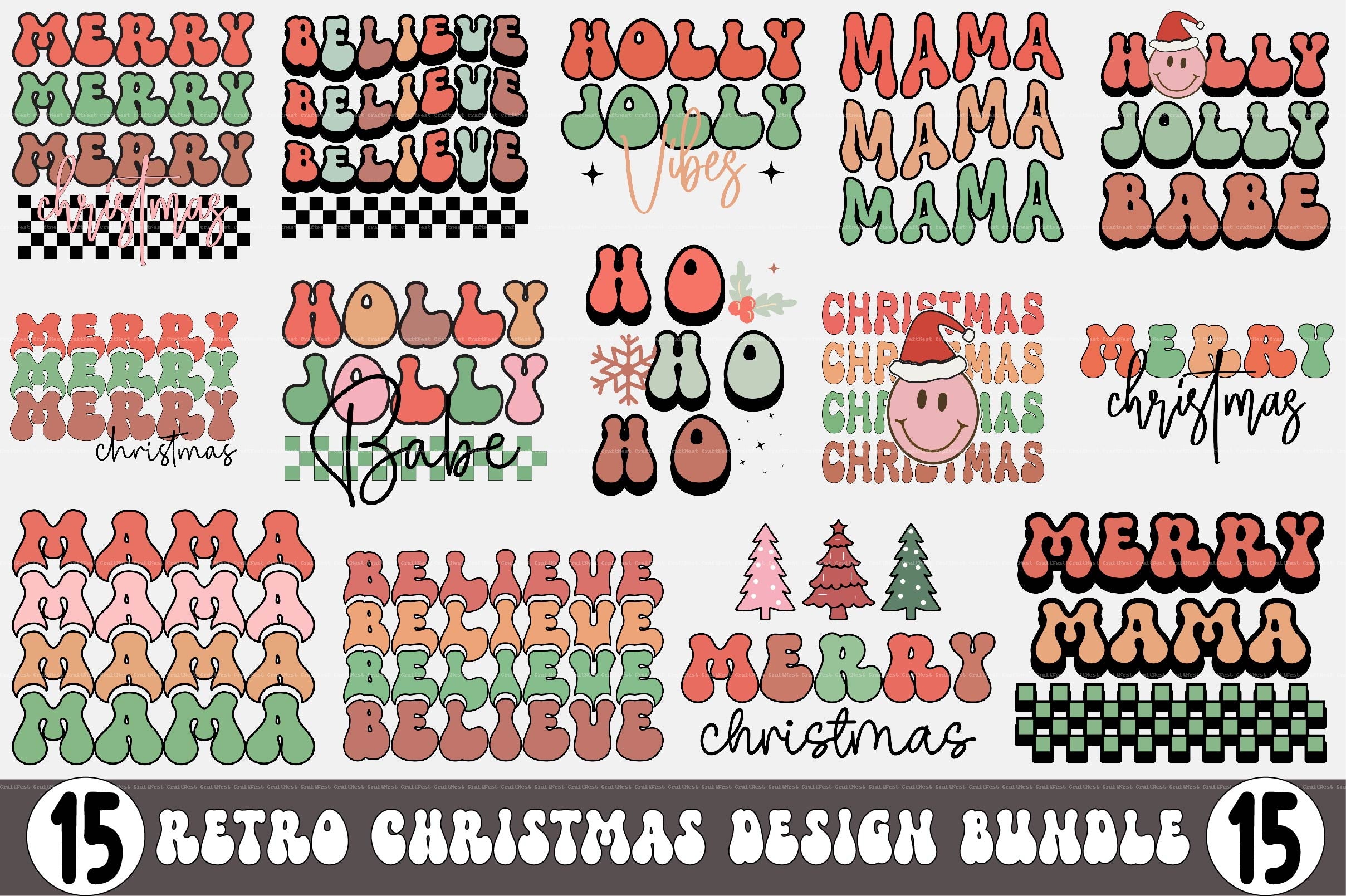 Retro Christmas Design SVG Bundle 2