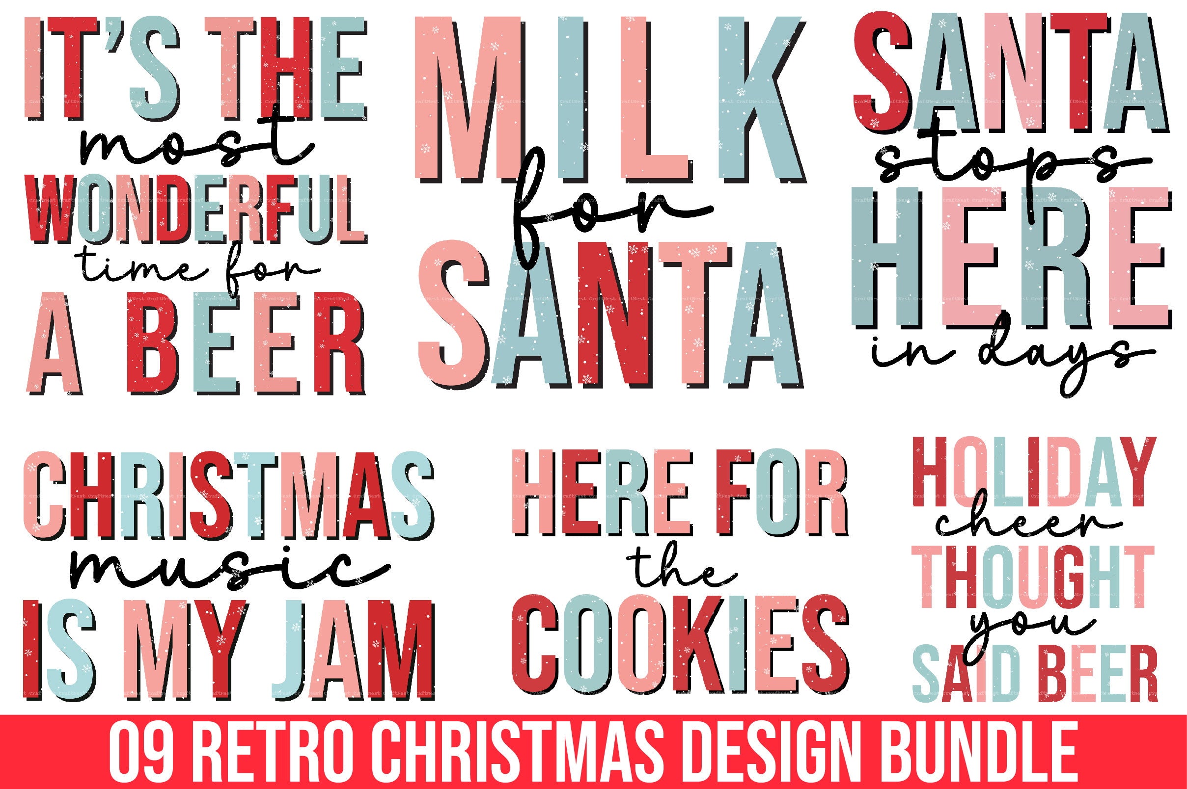 Retro Christmas Design SVG Bundle