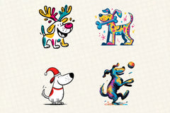 Retro Christmas Dog Clipart Bundle - CraftNest - Digital Crafting and Art