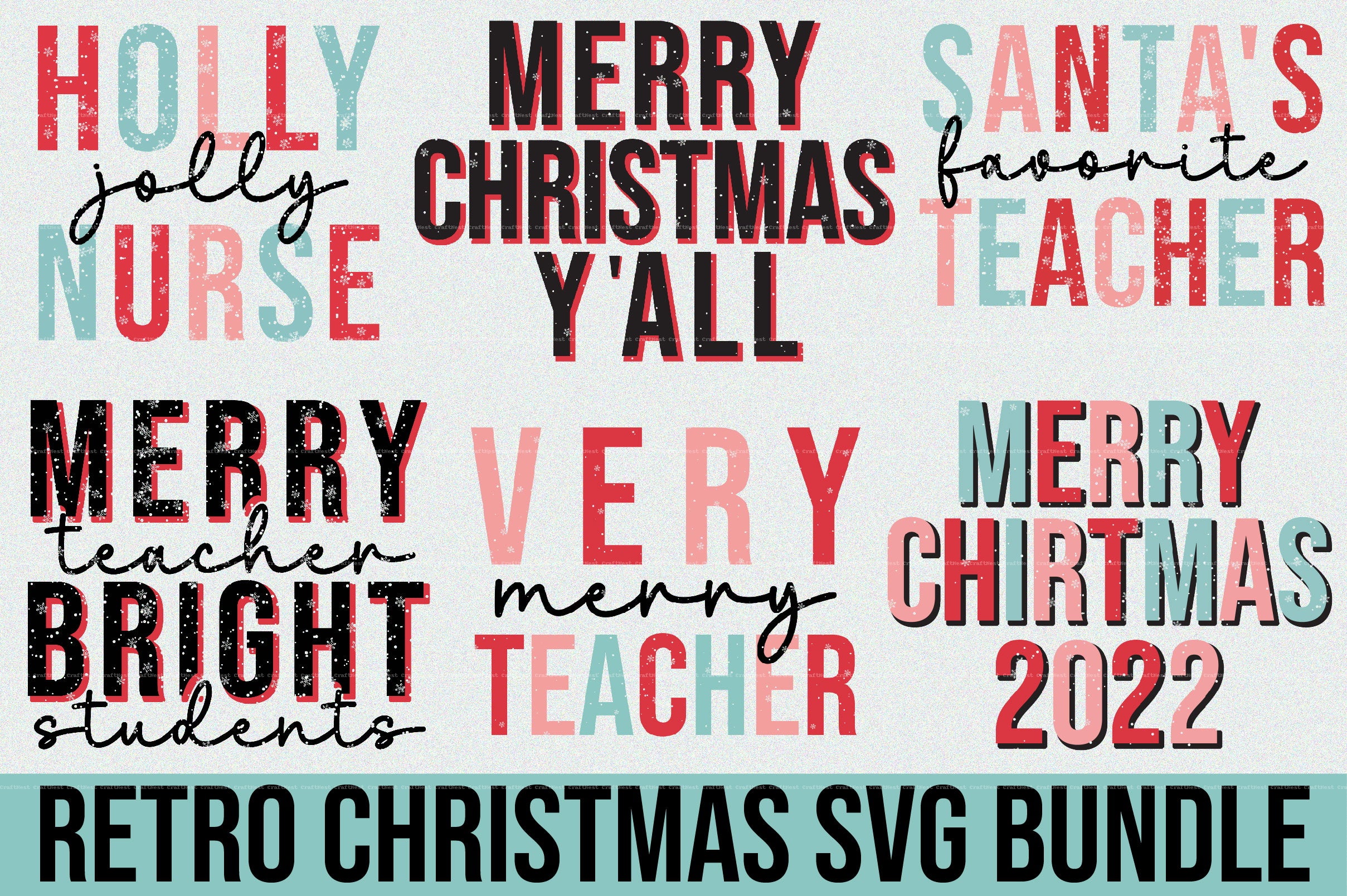 Retro Christmas SVG Bundle 6