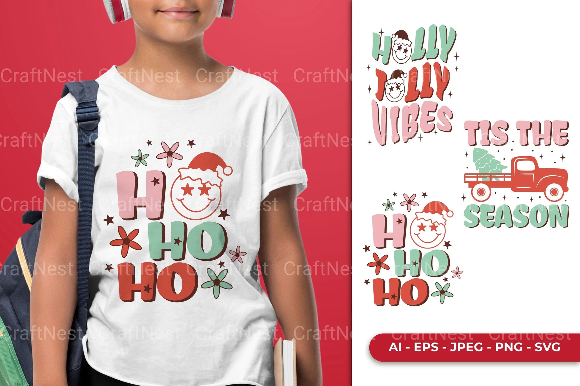 Retro Christmas SVG Bundle - CraftNest - Digital Crafting and Art