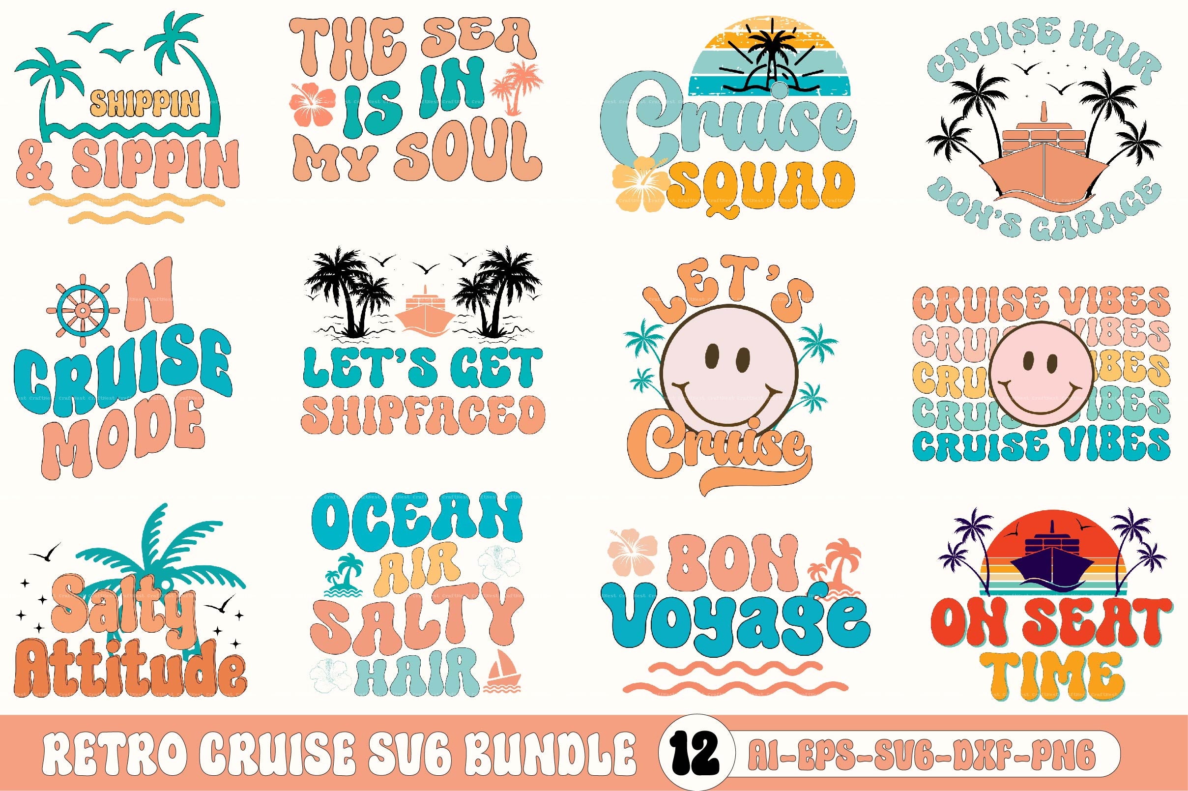 Retro Cruise SVG Bundle